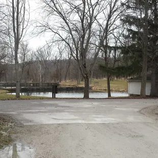 A pond on the property