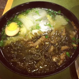 Shredded Pork with Pickle Vegetable Noodle Soup