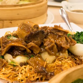 Beef Stew with Vegetable Chow Mein