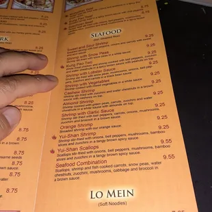 a hand holding a menu