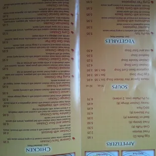 menu