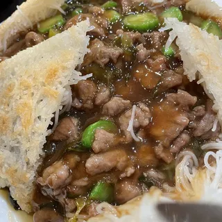 Pan Fried Rice Vermicelli with Ground Beef