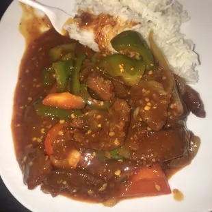 Extra spicy pepper steak