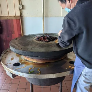 Thankfully I asked them to clean the grill for lunch and look how much came off of it.