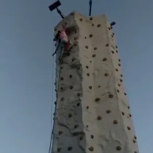 Notice she is the only one on the Rock wall. Social distance conscious!