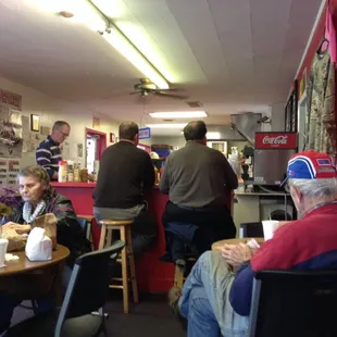 Small eating area.  Full even at 1:15 pm.