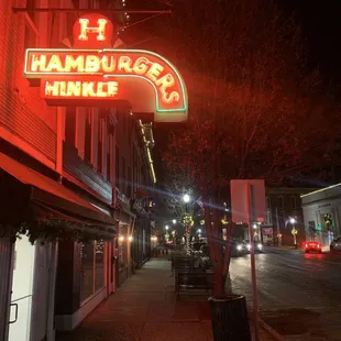 Hinkle's at night in Madison.