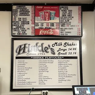 Menu board