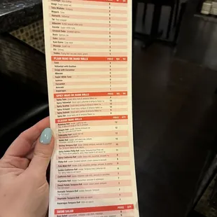 Sushi menu: 2 of 2: February 2024