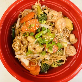 Octopus Shrimp Fajita Bowl