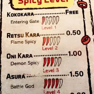 Love the spice levels