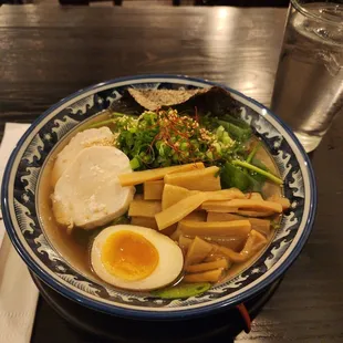 Hinodeya ramen, sub chicken, with menma bamboo shoots &amp; spinach.