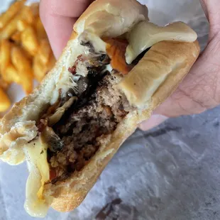 Mushroom Bacon Swiss Burger