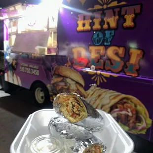 Chicken seekh kebab roll