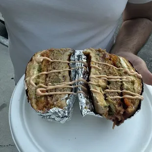 Aloo noodle burger