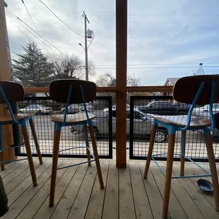 Seating looking toward street