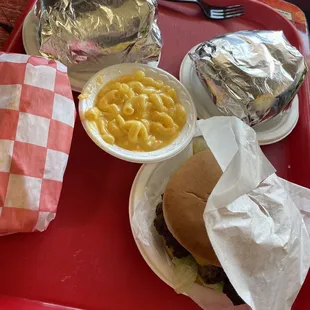 Cheeseburger (1/2 Lb.) Sliced Beef Sausage Macaroni &amp; Cheese French Fries