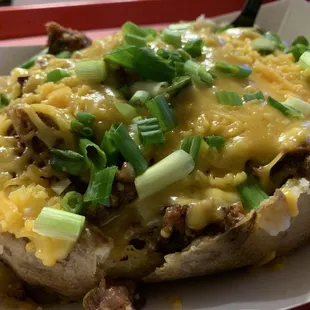 BBQ brisket stuffed potato