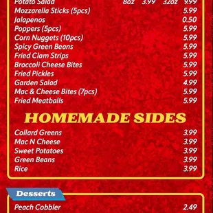 Sides and Desserts
