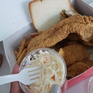 Small container of coleslaw