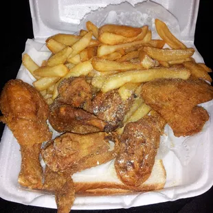3 wing/3 leg combo w/fries