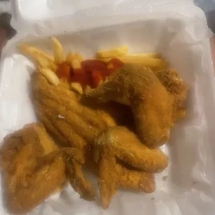 Catfish and chicken wings