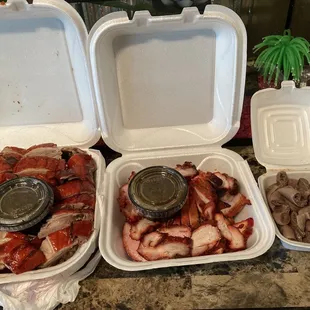 Red duck, bbq pork intestines