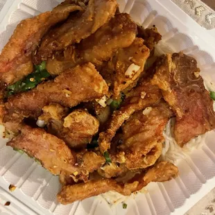 Pork chops with spicy salt and pepper