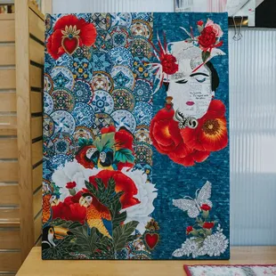 Learn Gail Shannon's collage techniques and create a masterpiece honoring the birth and colorful style of Mexican artist Frida Kahlo.