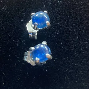 Blue star sapphire earrings