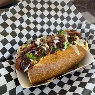 Texan brautwurst with jalapeño cheese sausage