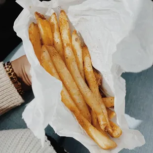 Cheese burger and fries