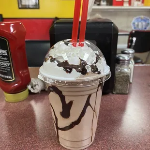 What more would you want? Blue Bell custom built milk shake!
