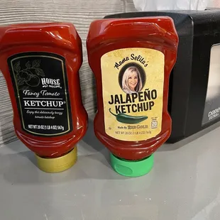 Regular and jalapeño ketchup