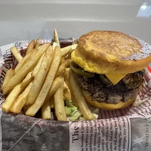 #8 Hippo Texas Burger and regular fries