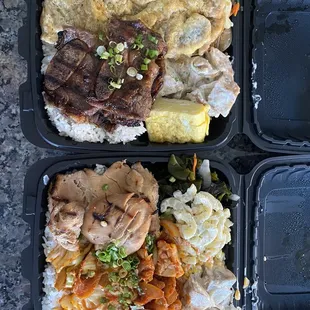 Meat jun &amp; Galbi mixed plate  BBQ chicken &amp; spicy pork mixed plate