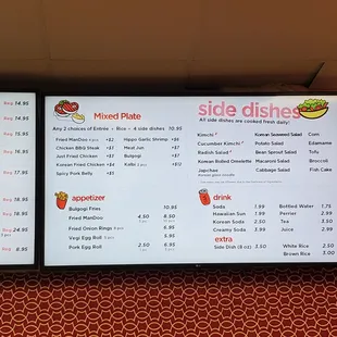 Menu board