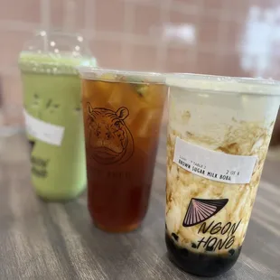 Brown Sugar Boba Milk Peach Iced Tea Matcha Milk Latte Cheese