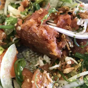 Mashed spicy tuna, idk about this one boy