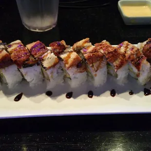 a large roll of sushi