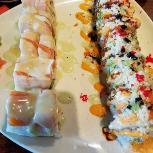 Spice Girl(left) &amp; Hiro (right) roll. Highly recommended the Hiro roll, it&apos;s a beautiful mess to eat but so so worth it.