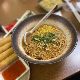 Black garlic ramen add corn, no sprouts, egg, or chashu