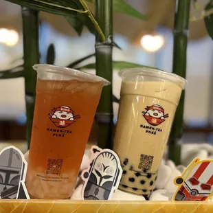 Lychee rose green tea, Amber boba milk tea