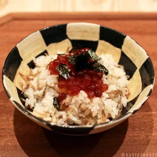 Baby sardines &amp; sansho ikura clay pot - January 2024