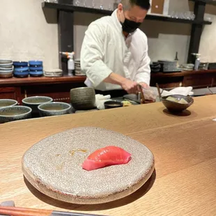 Chef making sushi