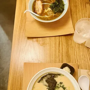 Shoyu Ramen and Tonkotsu Ramen.
