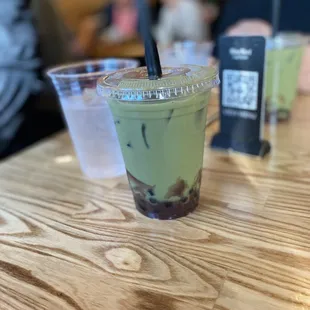 Matcha green tea w/boba