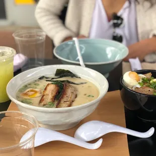 Tonkatsu Ramen, Chashu Pork Rice Bowl, Cucumber Mint Yuzunade