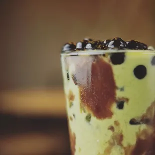 Matcha Latte w/ Azuki Boba