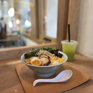 Miso ramen with egg and pork chashu